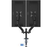 AOC AD110DX - Kit de montage (montage par passe-câble, bras pour moniteur, base de montage de la pince) - bras réglable - pour 2 écrans LCD - ressort à gaz - alliage d'aluminium - noir - Taille d'écra