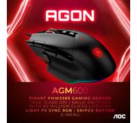 AOC Souris AGM600 Filaire Ergo 10 Boutons Droitier RGB Gaming