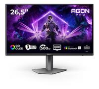 AOC AG276QKD2 26,5 Pouces WQHD Moniteur, 500Hz, 0,03ms, AdaptiveSync, FreeSync Prem. Pro, G-Sync Comp., réglage de la Hauteur, Haut-parleurs (2560 x 1440 HDMI, 2X 2.1 DP, USB HUB), Noir/Gris foncé