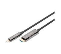 AOC - Câble adaptateur - 24 pin USB-C mâle pour HDMI mâle - 20 m - actif, câble optique hybride actif, support pour 4K60Hz, prise en charge de 1920 x