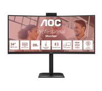 AOC Écran LED incurvé CU34E4CW 34" UWQHD 3440x1440 VA HDR10 350cd/m² 4ms 2xHDMI Haut-parleurs Noir