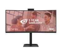 AOC E4 CU34E4CW, 86,4 cm (34'), 3440 x 1440 pixels, UltraWide Quad HD, LED, 4 ms, Noir