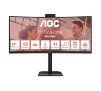AOC CU34E4CW - Écran LED - incurvé - USB - 34" - 3440 x 1440 UWQHD - VA - 350 cd/m² - 3500:1 - HDR10 - 4 ms - 2xHDMI, DisplayPort - haut-parleurs - noir Noir G
