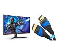 AOC Écran Gaming incurvé C32G2ze 80 cm Noir & KabelDirekt - Câble HDMI 8K / 4K avec Blindage A.I.S. - 2m