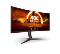 AOC Gaming Moniteur Incurvé, CU34G2XPD/BK 34 Pouce 180Hz Fast VA Dalle, 1ms GtG, HDR400, FreeSync Premium, Ajustable en Hauteur, USB Hub(3440x1440 HDMI 2X 2.0 DP 2X 1.4) Noir/Rouge