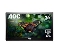 AOC I1659FWUX 15.6" Full HD LCD/TFT Plat Noir écran Plat de PC - Écrans Plats de PC (39,6 cm (15.6"), 1920 x 1080 Pixels, Full HD, IPS, 25 ms, Noir)