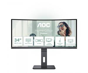 AOC INTERNATIONAL CU34P3CV 34" VA Monitor - 3440x1440, 21:9, 4ms, HDMI/DP/USB - Black