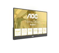 AOC Moniteur 16T20E2 16 pouces IPS 60Hz 1920x1080 5ms Haut-parleurs USB Hub Noir