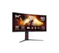 AOC G4 CU34G4 écran plat de PC 86,4 cm (34") 3440 x 1440 pixels Wide Quad HD LED Noir, Rouge