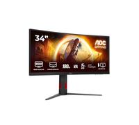 AOC Moniteur Incurvé, CU34G4AD 34 Pouce 180Hz Fast VA Dalle, 1ms GtG, HDR10, FreeSync Premium, Ajustable en Hauteur, (3440x1440 HDMI 2X 2.0 DP 1x 1.4) Noir