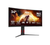 AOC Moniteur Incurvé, CU34G4Z 34 Pouce 240Hz Fast VA Dalle, 1ms GtG, HDR400, FreeSync Premium, Ajustable en Hauteur, USB Hub(3440x1440 HDMI 2X 2.1 DP 1x 1.4) Noir