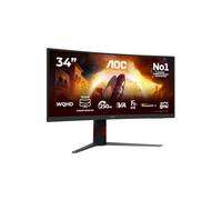 AOC Moniteur Incurvé, CU34G4ZCA 34 Pouce 240Hz Fast VA Dalle, 1ms GtG, HDR400, FreeSync Premium, Ajustable en Hauteur, USB Hub(3440x1440 HDMI 2X 2.1 DP 1x 1.4) Noir