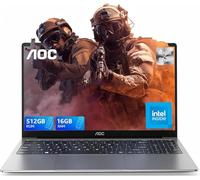 AOC Ordinateur portable avec In-tel N97 CPU (Up to 3,6 GHz), Ordinateur portable 16 Go DDR4 RAM 512 Go SSD (jusqu'à 2 To) Ordinateur portable, 1080P PC Portables, 2,4 G+5 G WiFi/BT5.1, USB3.2, HDMI