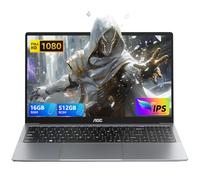 AOC Ordinateur Portable, Boîtier Métallique d'un PC Portable, 15,6 Pouces FHD 16 Go de DDR4 512 Go de SSD, in-tel Quad-Core N97 (6M Cache, Jusqu'à 3,60 GHz), Wi-FI, BT5.0, USB 3,2, Type C, HDMI