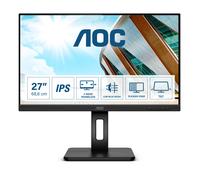 AOC 27P2Q - 27 Zoll FHD Monitor, höhenverstellbar (1920x1080, 75 Hz, VGA, DVI, HDMI, DisplayPort, USB Hub) Schwarz