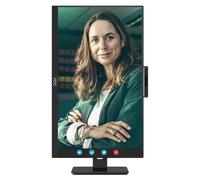 AOC Q27P3CW Moniteur QHD de 27 ", Webcam 2 MP, Hauteur réglable, Haut-parleurs (2560 x 1440, 75 Hz, HDMI, DisplayPort (in/Out), USB-C (65 W PD), RJ45, hub USB) Noir