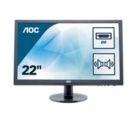 AOC Professional e2260Swda - Écran LED - 21.5" - 1920 x 1080 Full HD (1080p) @ 60 Hz - 250 cd/m² - 1000:1 - 5 ms - DVI-D, VGA - haut-parleurs - noir texturé