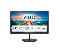 AOC Q24V4EA Moniteur LED 23.8" IPS 2K Ultra HD 2560x1440 75Hz 4ms HDMI/DisplayPort, Flicker-Free, Low Blue Light, sRGB 121%, Noir