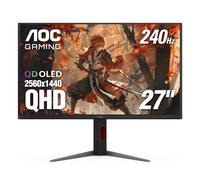 AOC Q27G4ZD 27" QD OLED Gaming Monitor, QHD 2560 x 1440, 240Hz 0.03ms, HDMI 2.0 x2, Display Port x2, G-Sync Compatible, Console Gaming Ready, 3-Year Zero-Bright-Dot