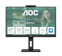 AOC Moniteur Q27P3QW 27" QHD – Webcam 2 MP, Réglable, Haut-parleur, 75 Hz, HDMI/DP, hub USB – Noir