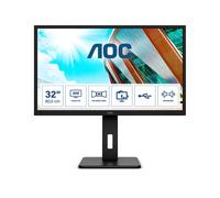 AOC Q32P2 Écran PC 31.5" QHD 2560x1440 IPS W-LED 250cd/m² 4ms HDMI/DisplayPort Concentrateur USB 3.2 Gen 1 VESA 100x100 Noir