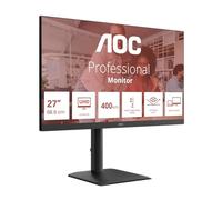 AOC U27E4CV 27 Pouces UHD Moniteur, 60 Hz, Dalle IPS, 4 ms GtG, synchronisation adaptative, Compatible HDR, réglage de la Hauteur, Haut-parleurs (3840 x 2160, 2 HDMI 2.0, 1 hub USB 1.4), Noir