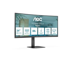 AOC V5 CU34V5C/BK/23 écran plat de PC 86,4 cm (34 ) 3440 x 1440 pixels Wide Quad HD LED Noir