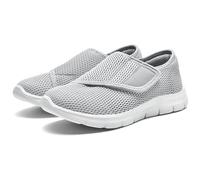 Aocase Basket Femme Chaussure de Marche sans Lacets Mesh Respirant Confortable Casual Sport Running Fitness Gym Sneakers Chaussures Large et Confortable pour Pieds Gonflés,Gris,41/255mm