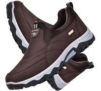 Aocase Chaussures Homme Extra Large en Cuir Suédé Mocassins Slip on Loafers Décontractées Bateau Respirant sans Lacets Baskets de randonnée en Plein air,Marron,45/275mm