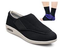 Aocase Chaussures Orthopédiques pour Diabétiques et Pieds Enflés, Unisexe, Noir, 44.5 EU