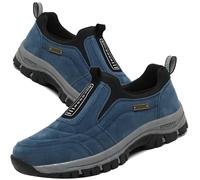 Aocase Chaussures orthopédiques pour Hommes sans Lacets Baskets de randonnée en Plein air Mocassin sans Lacet Chaussures légères pour Le Travail,Bleu,45/275mm