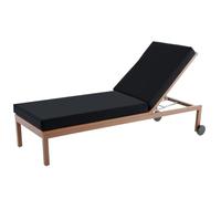 Aocase Coussin Bain de Soleil Pliable imperméable Coussin pour Chaise Longue de Jardin Matelas pour transat avec Coussin, Coussin Épais pour Chaise Longue Extérieur Confortable,Noir,178x59x6cm