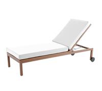 Aocase Coussin de Chaise Longue Extérieur Imperméable et Résistant aux UV - Pliable avec Bande Réglable pour Transat Bain de Soleil - Matelas de Jardin Confortable pour Extérieur,Blanc,183x53x5cm