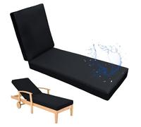 Aocase Coussin pour transat Chaise Coussin pour Chaise Longue Couleur Unie Longue de Jardin Hydrofuge Coussin Coussin idéal pour Chaise Longue de Plage,Black 01,183x53x5cm