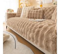 Aocase Housse de Canapé d'angle,Plaids de Canapé Peluche Épaississant Housse de Canapé Douce,Matelassé Sofa Housse Antidérapant Anti-Taches Protège Canapé,Marron,110 * 160CM