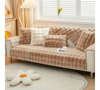 Aocase Housse de Canapé en Peluche Lapin épais,Housse de Canapé d'angle,Housse de Canapé en Peluche Antidérapante,Revêtement de Canapé Home Decor,Marron,70 * 70CM
