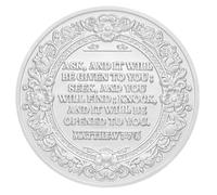 Aocass Pièce de monnaie chrétienne/sobriété | Coffret cadeau pour la récupération et la religion | Matthieu 7:7-8 | Cadeau basé sur la foi pour elle/lui | Décoration d'intérieur (argent réfléchissant)
