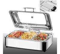 Aocay Chafing Dish Electrique, 9L Chauffe-Plats Buffet, Buffet Chauffant en Acier Inoxydable pour Restauration, Traiteur, Buffet Fêtes, Température Réglable 30-85 °C (1/3)