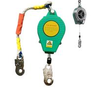 Aocay Dispositif Antichute a Rappel Automatique, Vert/Jaune Harnais de Securite Anti Chute Rétractable, 150 KG Protection Antichute Rétractable pour Travaux en Hauteur/Toiture(Vert,20m)