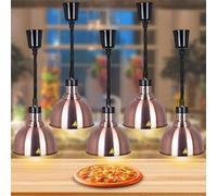 Aocay Lampe Chauffante Cuisine Professionnelle, Lampe Chauffe Plat Buffet Suspendue Hauteur Réglable, 19/25cm Lampe Chauffante Alimentaire Réglable pour Hôtels, Buffets, Cuisines(B-25cm,5 Pièces)