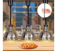 Aocay Lampe Chauffante Cuisine Professionnelle, Lampe Chauffe Plat Buffet Suspendue Hauteur Réglable, 19/25cm Lampe Chauffante Alimentaire Réglable pour Hôtels, Buffets, Cuisines(A-25cm,3 Pièces)