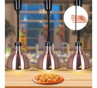 Aocay Lampe Chauffante Cuisine Professionnelle, Lampe Chauffe Plat Buffet Suspendue Hauteur Réglable, 19/25cm Lampe Chauffante Alimentaire Réglable pour Hôtels, Buffets, Cuisines(B-25cm,3 Pièces)