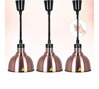Aocay Lampe Chauffante Cuisine Professionnelle, Lampe Chauffe Plat Infrarouge Cuisine Suspendu, 19/25cm Lampe Chauffante Alimentaire Réglable Commerciale Cuisine, Restaurant, Buffet(B-25cm,3 Pièces)