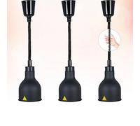 Aocay Lampe Chauffante Cuisine Professionnelle, Lampe Chauffe Plat Infrarouge Cuisine Suspendu, 19/25cm Lampe Chauffante Alimentaire Réglable Commerciale Cuisine, Restaurant, Buffet(D-19cm,3 Pièces)