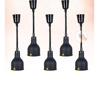 Aocay Lampe Chauffante Cuisine Professionnelle, Lampe Chauffe Plat Infrarouge Cuisine Suspendu, 19/25cm Lampe Chauffante Alimentaire Réglable Commerciale Cuisine, Restaurant, Buffet(D-19cm,5 Pièces)