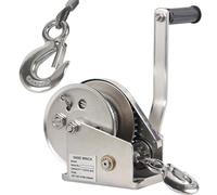 Aocay Treuil Manuel Acier Inoxydable 1200lbs, Treuil Manuel avec Frein Automatique, Treuil à Câble Manuel de Halage avec Câble de 10 Mètres pour Remorque de Bateau