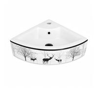 AOCDNEK Lave-Mains d’Angle, Gain de Place avec Lavabo Mural Triangulaire