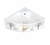 AOCDNEK Lave-Mains d’Angle, Gain de Place avec Lavabo Mural Triangulaire