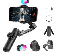 AOCHUAN-Ensemble de stabilisateur de cardan à 3 axes,kit Smart X Pro,lumière magnétique RVB,écran OLED,roue de mise au point à lumière LED,noir - Type Smart Xpro Black Kit