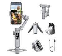 AOCHUAN-Ensemble de stabilisateur de cardan à 3 axes,kit Smart X Pro,lumière magnétique RVB,écran OLED,lumière LED,stabilisateur de roue de mise au point - Type Smart Xpro Grey